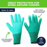 1 Pair Garden Gloves Latex Grip Garden Greens Durable Comfortable Adult Size