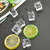 50x Fake Acrylic Ice Cubes Artificial Wedding Party Photography Display Clear