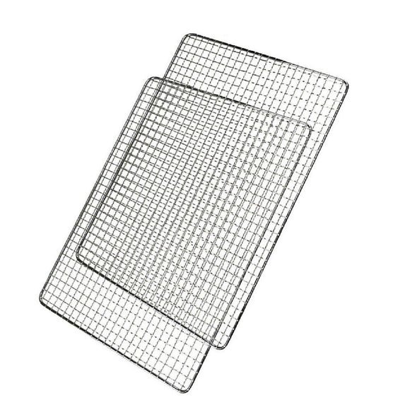 2X BBQ Grill Mesh Camping Cooking Hibachi Yakitori Stainless Steel 44cm x 26cm