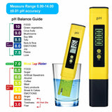 PH Meter Portable Hydroponics Water Tester Pen Aquarium Pool Digital Test