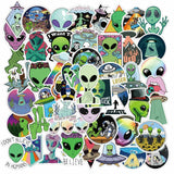 50pcs E.T UFO Alien Vinyl Decal Stickers Mix Laptop Waterproof Phone Book P2