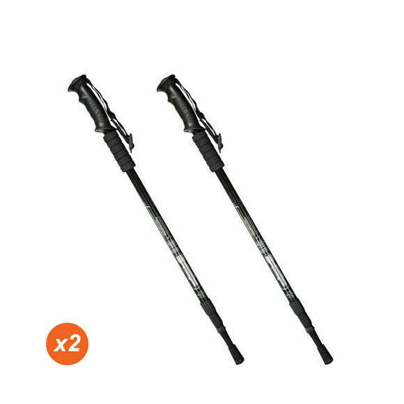 2x Lightweight Hiking Stick Anti-Shock Adjustable Walking Trekking Poles