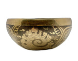 Singing Bowl Om Flower Brass Tibetan Hand Beaten Yoga Prayer Spiritual