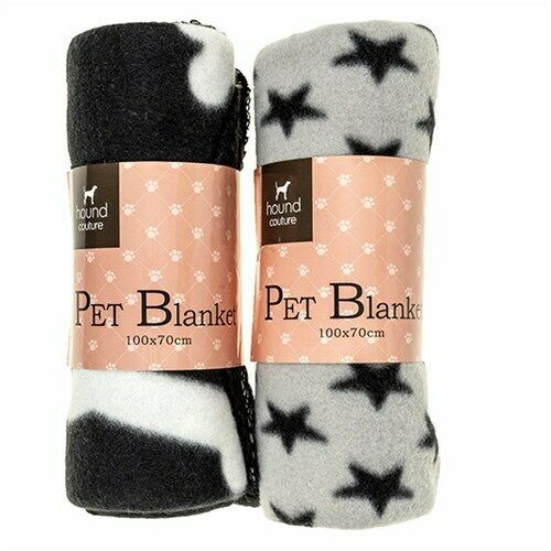 2x Plush Printed Pet Polyester Soft Blanket Warm Bed Mat Assorted Color 100x70cm