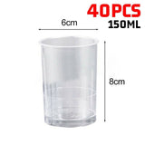 40 Pcs Round Mousse Cake Dessert Cups Clear Plastic Sample Drink Tumbler 150ml