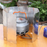 10 plates Foldable Aluminum Camping Cooker BBQ Gas Stove Wind Shield Screen