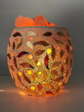 Gold Leaf Glass Mosaic Vase Bowl HIMALAYAN CRYSTAL SALT LAMP Natural Rock