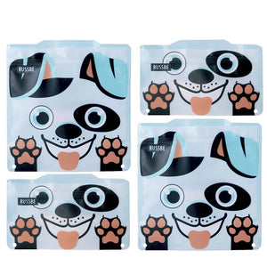 4pc Reusable Snacks Food & Sandwich BagsRussbe Kids School BPA Free  White - Dog
