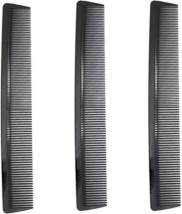 Carbon Fiber Cutting Comb Professional 8.3” Hair Dressing Comb Pack with 3PK