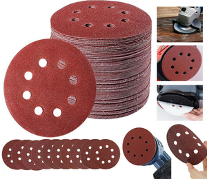 100x Sanding Discs 125mm Sandpaper 60 80 100 120 240 Grit Orbital Sander