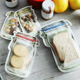 10 Pcs Mason Jar Bag Zipper Pouch PE Plastic Reusable Zipper Food Storage