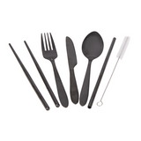 Appetito 6 pieces Stainless Steel Traveller's Cutlery Set- Black