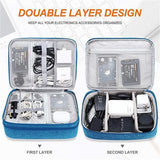 Universal Electronics Organiser Travel Bag Cable Organiser Accessories - Sky