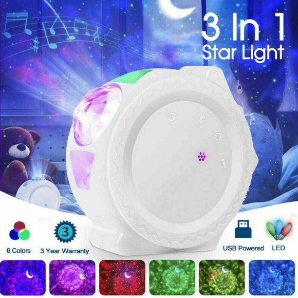 3In1 LED Galaxy Starry Night Light Projector