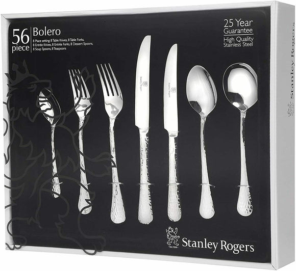 STANLEY ROGERS 56 Pieces Bolero Cutlery Gift Boxed Set Fork Knife Spoon