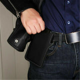 Men's Belt Clip Loop Holster Waist Bag Leather Pouch Cover Case For Mobile Brown