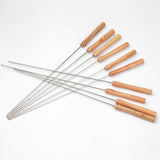 12x BBQ Metal Skewers Stainless Steel Flat Needle Barbecue Tools Kebab Stick