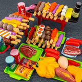 28pcs Kids BBQ Set Pretend Play Kitchen Food Toys Cooking Fun Playset