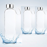 6x Large Glass Water Sports Bottle Ribbon Handle Juice Beverage Storage 500ml