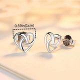 Unique Sweet Love Heart Stud Earrings Valentine's Day Jewelry Gift For Women
