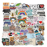50pcs Study-Reading Book Library Love Stickers Vinyl Decal Waterproof Laptop