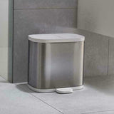 Joseph Joseph Split Bathroom Waste Separation Bin Stainless Steel