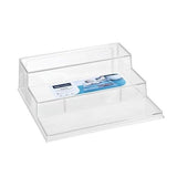 1x Crystal Clear 3 Tier Shelf Organiser Spice Jars Cosmetic Step Storage Rack