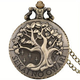 Tree Of Life Vintage Quartz Pocket Watch Necklace Gift SEKAI NO OWARI