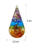 7 Chakras Copper Coil Teardrop Orgonite Pendant