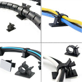 20pcs Adhesive Cord Management Cable Clips Black Wire Holder Organizer Clamp