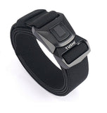 Mens Military Tactical Belt Casual Belt Alloy Buckle Quick Release Nylon -Black
