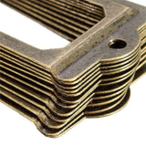 12 Pcs Brass Cabinet Drawer Label Pull File Name Card Frame Holder Handle