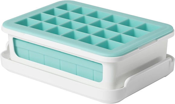 Oxo Good Grips Covered Ice Cube Tray Small Flexible Silicone Dining Bar Kitchen