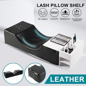 Eyelash Extension Neck Pillow &  Shelf Organizer PU Leather Salon Beauty