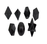 7 Pieces Black Tourmaline Sacred Geometry Crystal Healing Spiritual Meditation