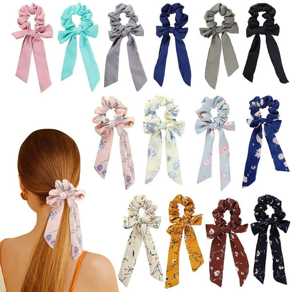 5x Hair Band Scarf Bow Floral Tie Rope Elastic Scrunchies Women Girl Assorted