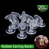 20x Large Plastic Rubber Disc Earring Backs To Secure Heavy Stud Post Earrings