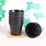 100x Plastic Plant Flower Pots Nursery Seedlings Growing Garden Black Plant Pots