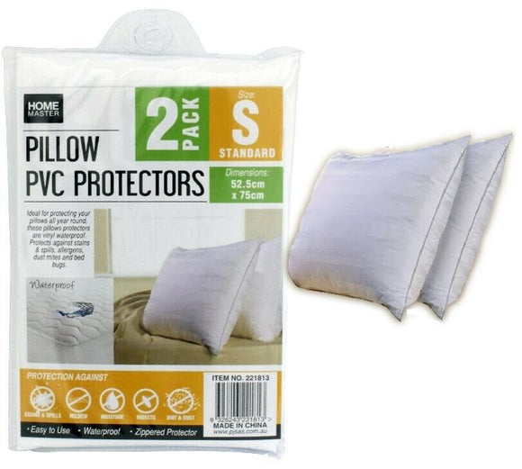 4x Pillow Protector Covers with Zipper Opening