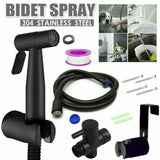 Stainless Steel Handheld  Toilet Spray Shower Diverter Black