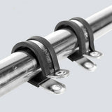 42x EPDM Rubber Lined P Clips Cable Hose Pipe Clamps Holder Air Clip Clamp Set