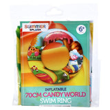 Inflatable Swim Rings Candyland Design Summer Fun Beach Toy Pool Holidays 70cm