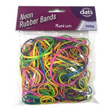 Neon Rubber Bands Mixed Sizes Basics Coloured Band Thin 100g