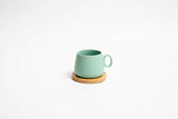 Set Of 4 Coffe/Tea Cup With Bamboo Coasters Lovey Trendy Assorted Colors