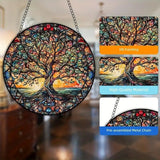 Tree Of Life Round Sun Catcher Multi Coloured Hanging Home Decor 15cm Model 01