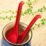 10Pcs Soup Ramen Spoons Asian Chinese Japanese Utensils Long HandleHook Flatware