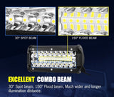 2x 7inch Osram LED Light Bar Spot Flood Combo Work Driving Offroad 6"