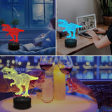 1x 3D Acrylic LED Dinosaur Night Light 16 Colors Lighting Table Bedside Lamp W/ Remote Control