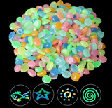 100x Mix Colour Pebbles Stone Glow Dark Home Garden Walkway Aquarium Fish Tank