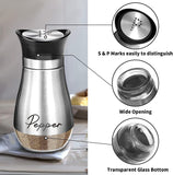 2 pieces Salt And Pepper Shakers Set Premium Stainless Steel Set - Black